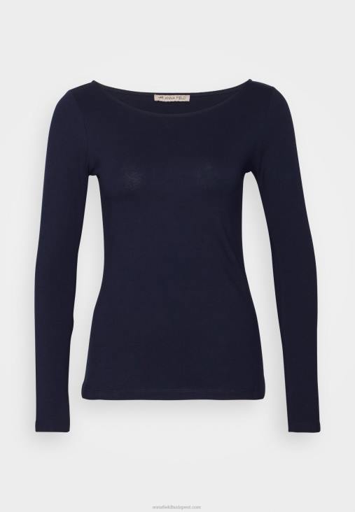 Anna Field nők 2 csomag hosszú ujjú felső fehér/tengerkék RTVD587