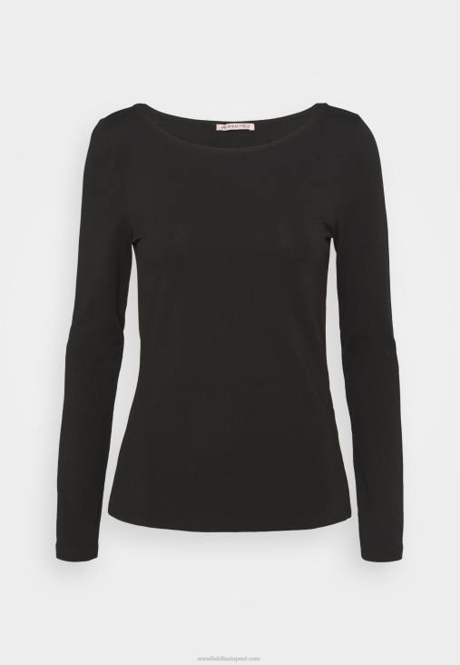 Anna Field nők 2 csomagos hosszú ujjú fekete felső RTVD591