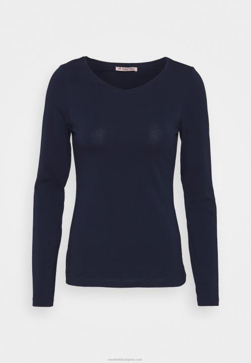 Anna Field nők 2 csomagos hosszú ujjú felső sötétkék/foltos világosszürke RTVD522