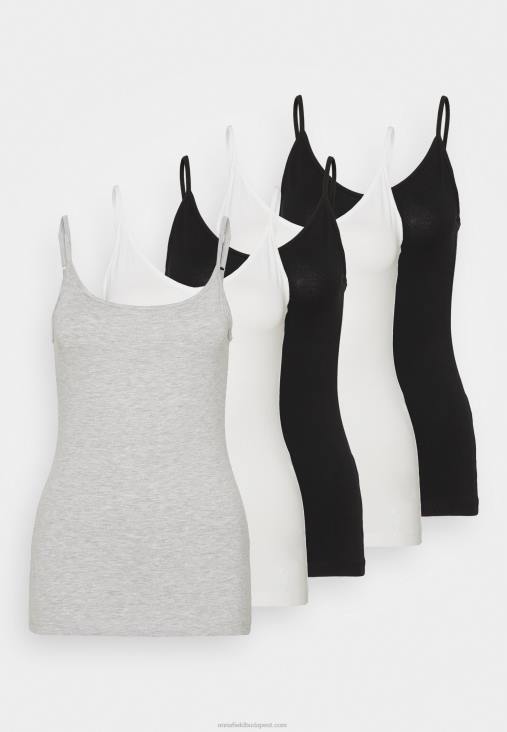 Anna Field nők 5 csomagos felső fekete/fehér/foltos világosszürke RTVD445