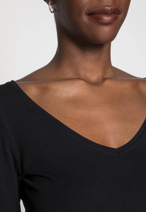 Anna Field nők fekete alap hosszú ujjú felső RTVD594