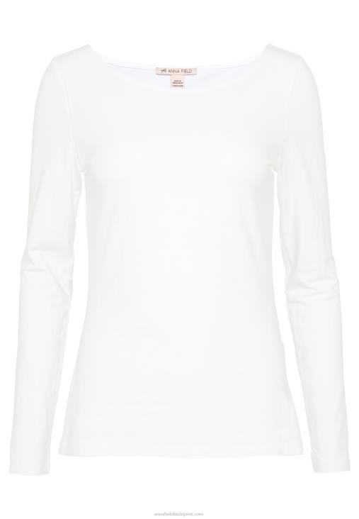 Anna Field nők hosszú ujjú felső fehér RTVD571