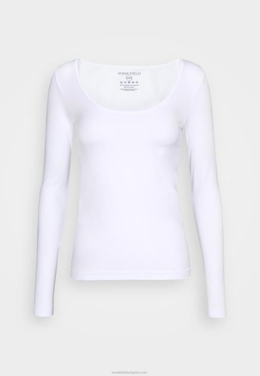 Anna Field nők hosszú ujjú felső fehér RTVD572