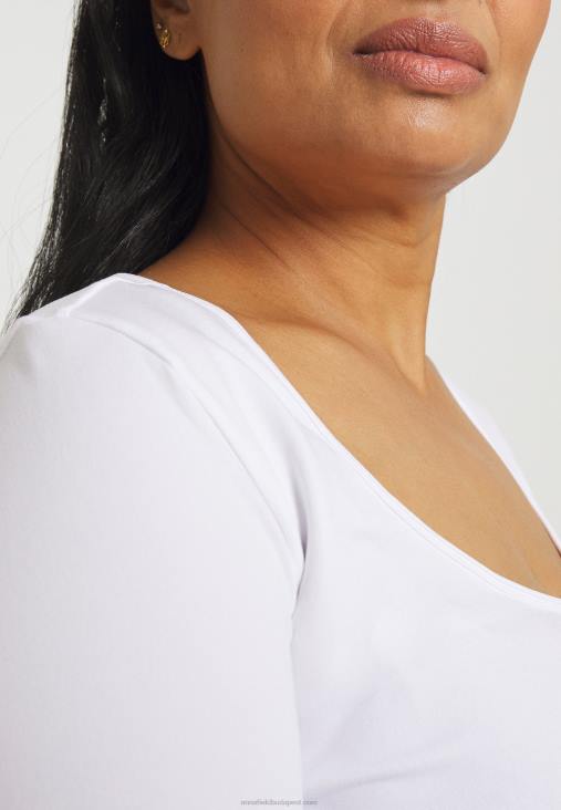 Anna Field nők hosszú ujjú felső fehér RTVD572