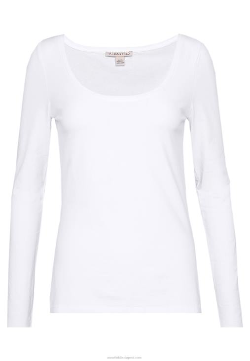 Anna Field nők hosszú ujjú felső fehér RTVD581