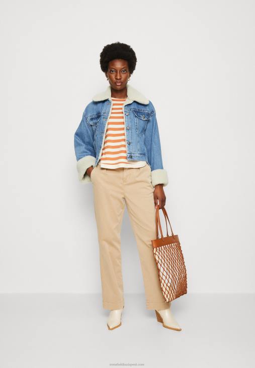 Anna Field nők hosszú ujjú felső fehér/barack RTVD558