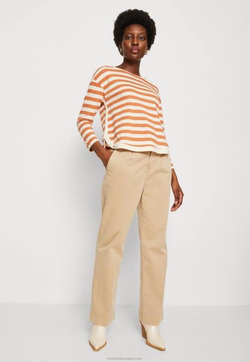 Anna Field nők hosszú ujjú felső fehér/barack RTVD558