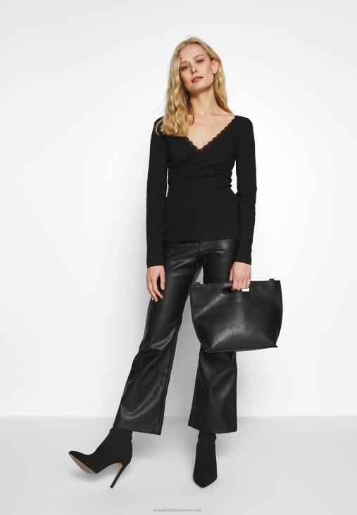 Anna Field nők hosszú ujjú felső fekete RTVD516