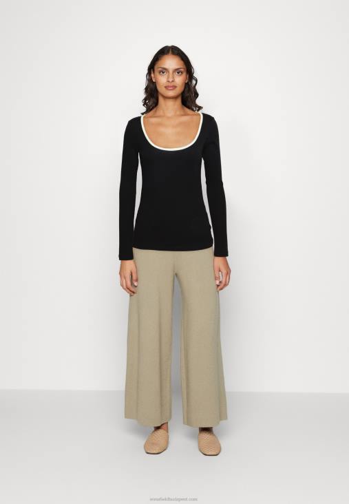 Anna Field nők hosszú ujjú felső fekete RTVD520