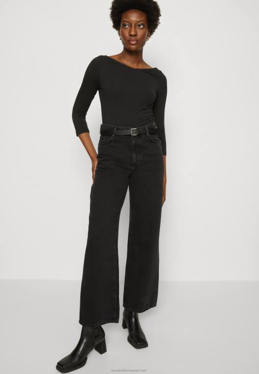 Anna Field nők hosszú ujjú felső fekete RTVD537