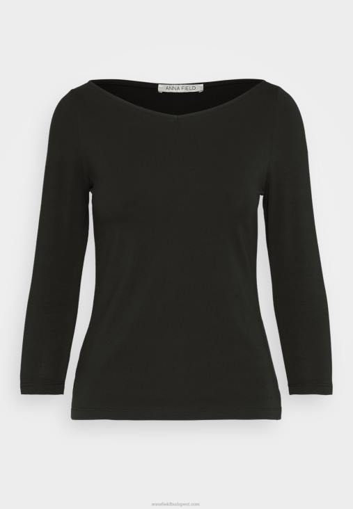 Anna Field nők hosszú ujjú felső fekete RTVD537