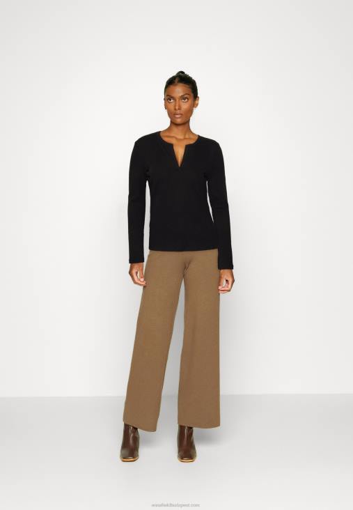 Anna Field nők hosszú ujjú felső fekete RTVD547