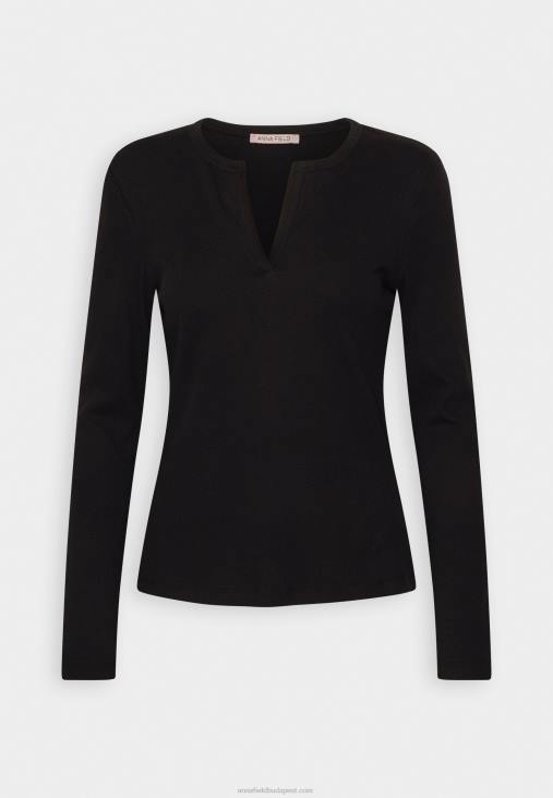 Anna Field nők hosszú ujjú felső fekete RTVD547