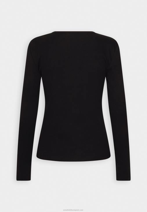 Anna Field nők hosszú ujjú felső fekete RTVD547