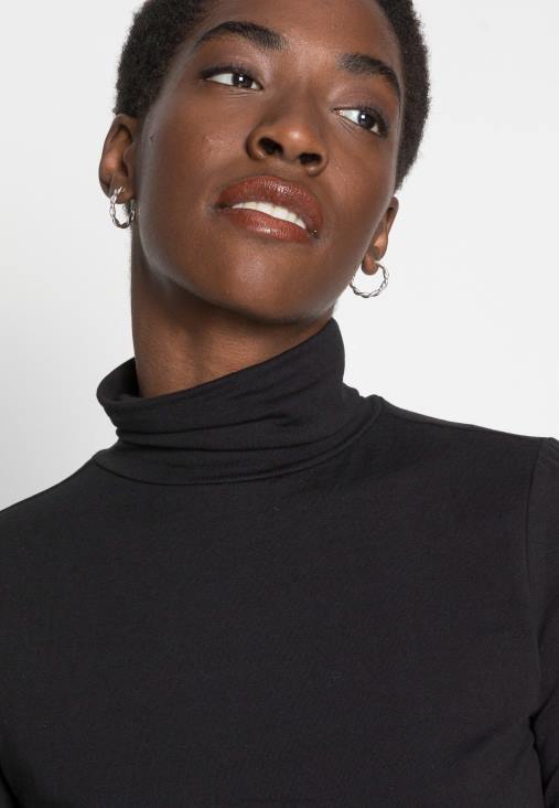 Anna Field nők hosszú ujjú felső fekete RTVD548