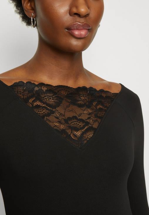 Anna Field nők hosszú ujjú felső fekete RTVD564