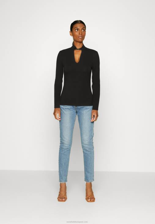 Anna Field nők hosszú ujjú felső fekete RTVD573