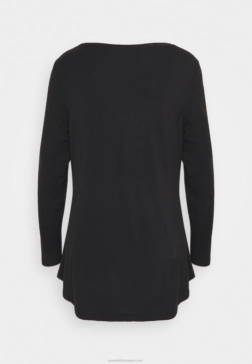 Anna Field nők hosszú ujjú felső fekete RTVD593