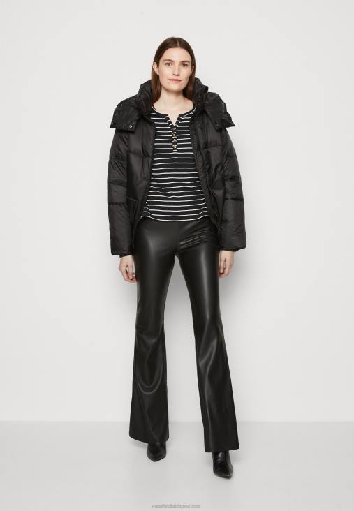 Anna Field nők hosszú ujjú felső fekete fehér RTVD531