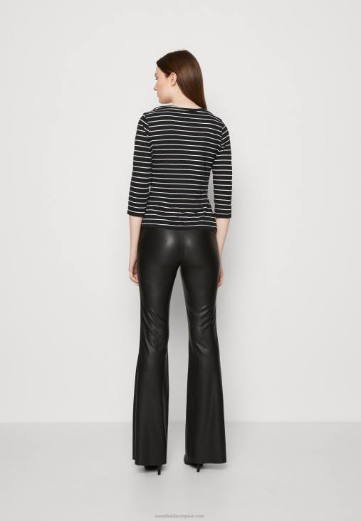 Anna Field nők hosszú ujjú felső fekete fehér RTVD531