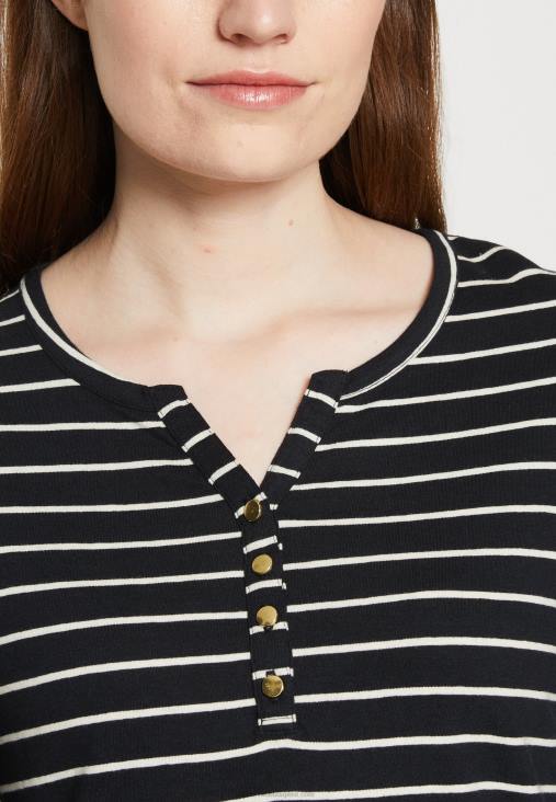 Anna Field nők hosszú ujjú felső fekete fehér RTVD531