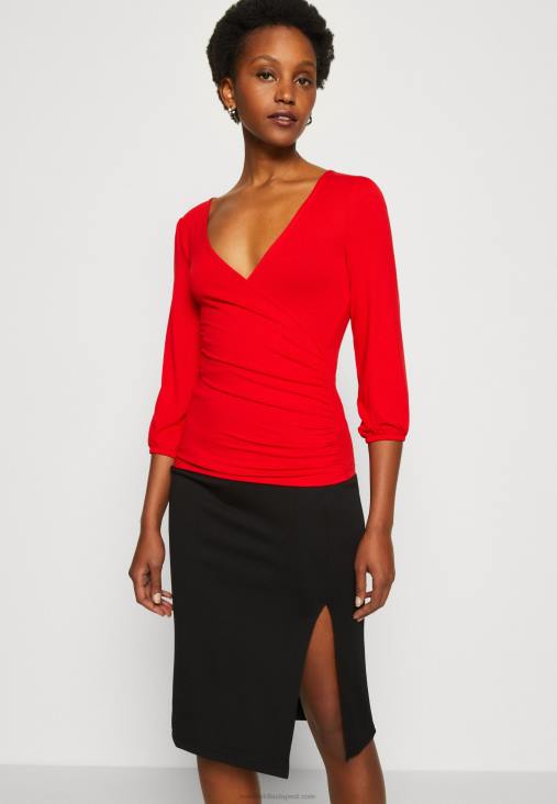 Anna Field nők hosszú ujjú felső piros RTVD529