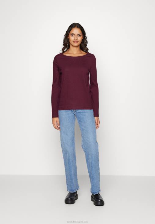 Anna Field nők hosszú ujjú felső sötétvörös RTVD567