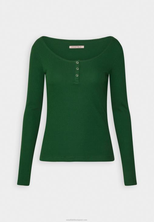Anna Field nők hosszú ujjú felső sötétzöld RTVD538