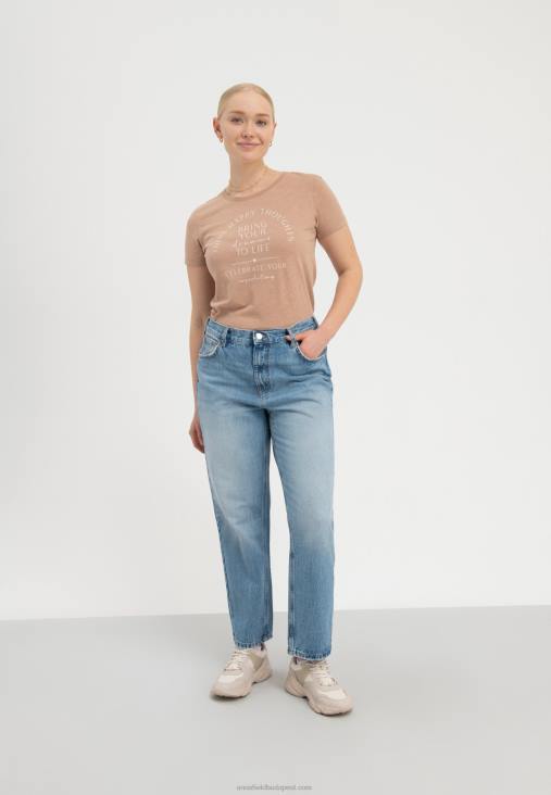 Anna Field nők keltsd életre álmaidat nyomott póló barna RTVD321