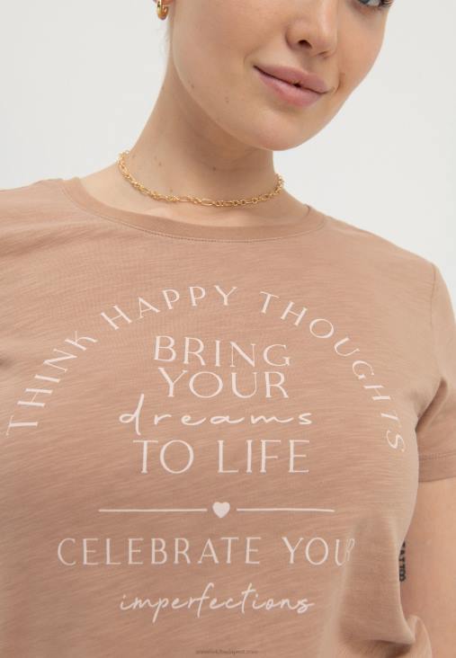 Anna Field nők keltsd életre álmaidat nyomott póló barna RTVD321