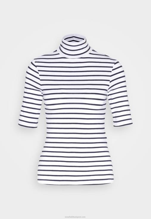 Anna Field nők nyomott póló fehér/sötétkék RTVD305