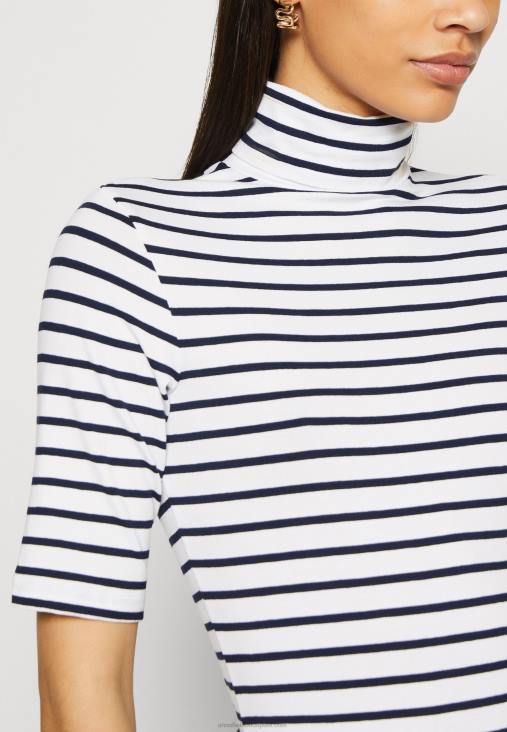 Anna Field nők nyomott póló fehér/sötétkék RTVD305