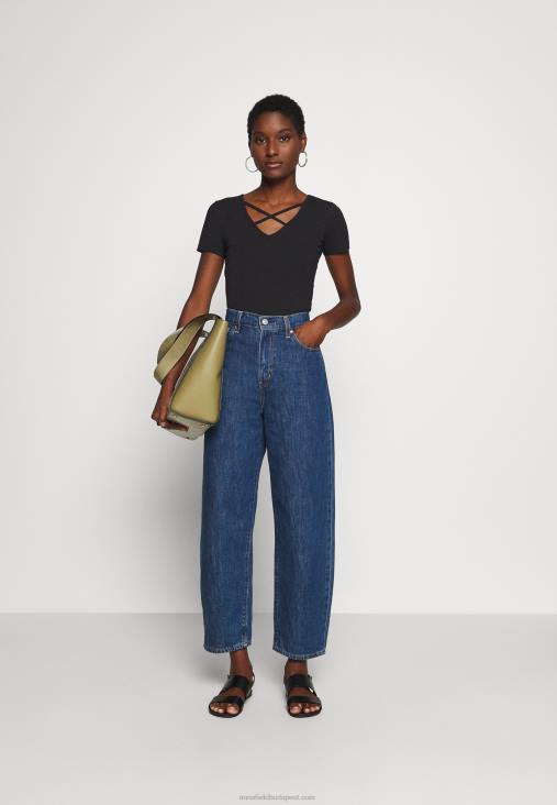 Anna Field nők nyomott póló fekete RTVD249