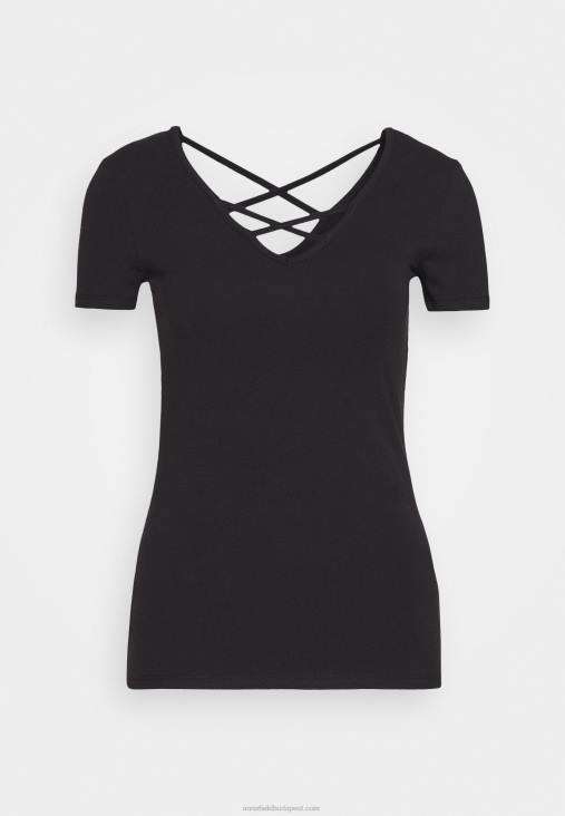 Anna Field nők nyomott póló fekete RTVD249