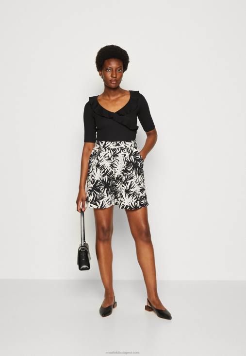 Anna Field nők nyomott póló fekete RTVD268