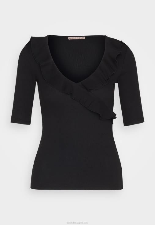 Anna Field nők nyomott póló fekete RTVD268