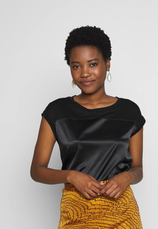 Anna Field nők nyomott póló fekete RTVD274