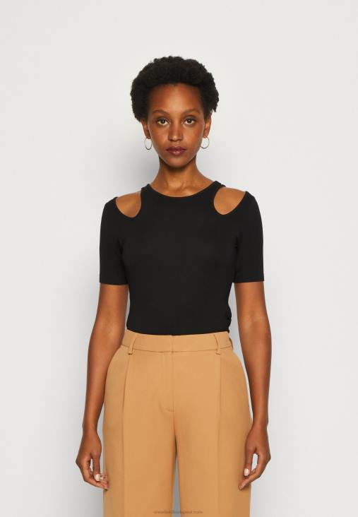 Anna Field nők nyomott póló fekete RTVD307