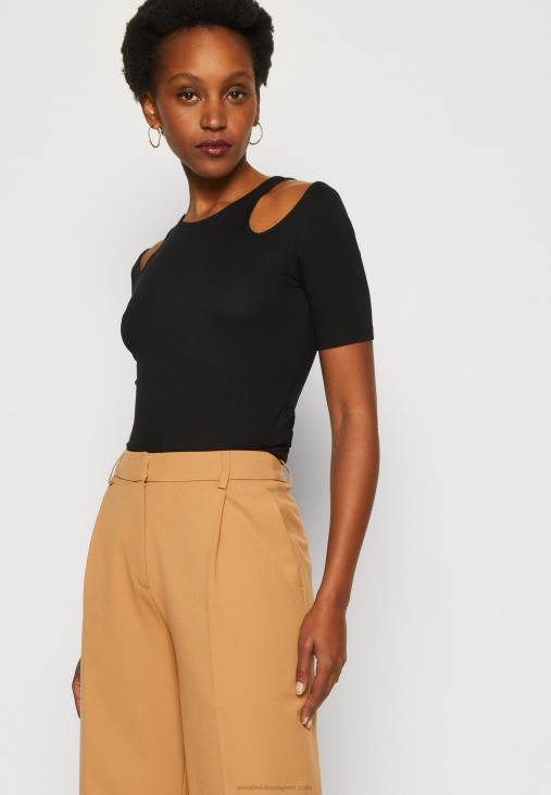 Anna Field nők nyomott póló fekete RTVD307