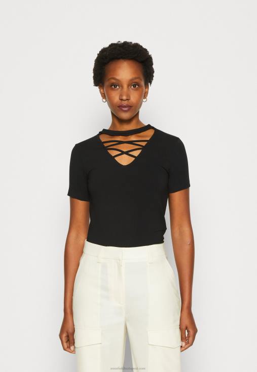 Anna Field nők nyomott póló fekete RTVD325