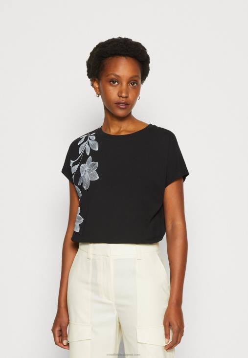 Anna Field nők nyomott póló fekete RTVD331