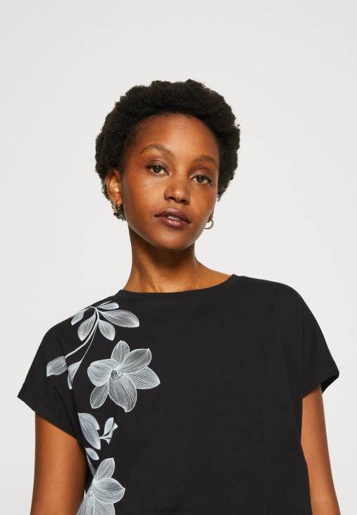 Anna Field nők nyomott póló fekete RTVD331