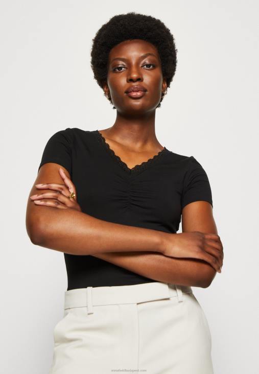 Anna Field nők nyomott póló fekete RTVD353