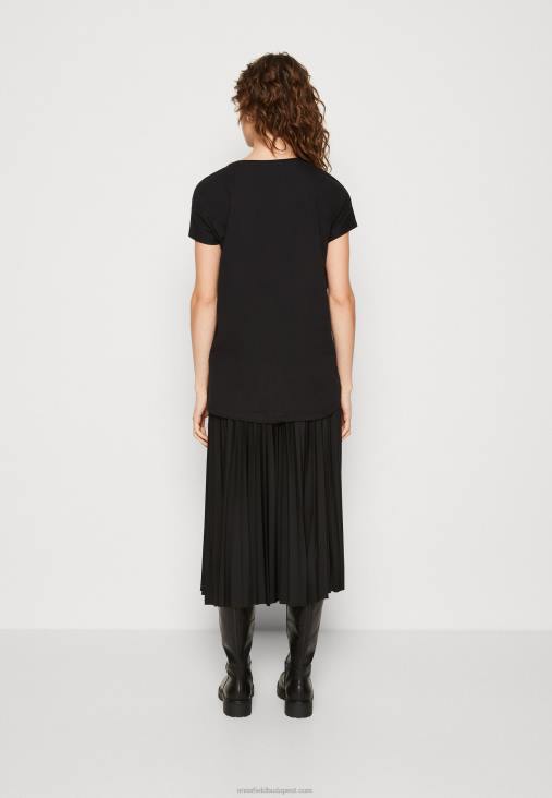 Anna Field nők nyomott póló fekete RTVD358