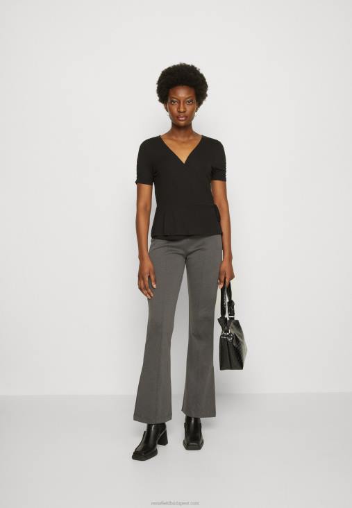 Anna Field nők nyomott póló fekete RTVD361