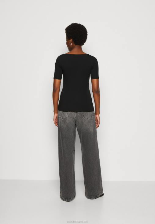 Anna Field nők nyomott póló fekete/fekete RTVD366