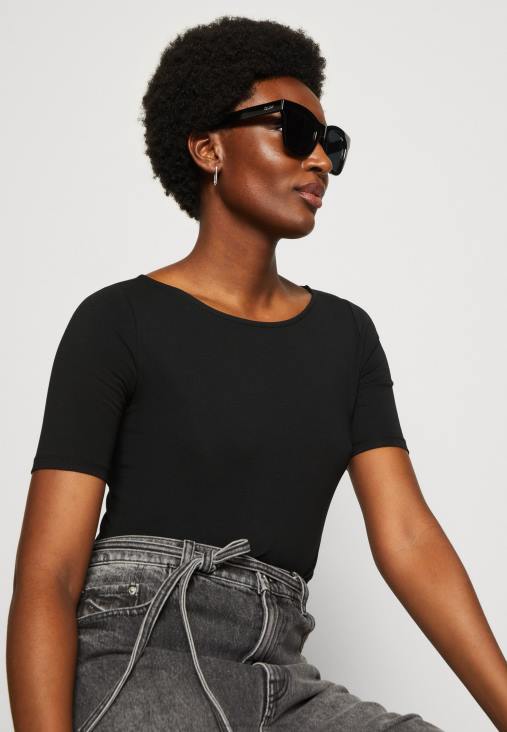 Anna Field nők nyomott póló fekete/fekete RTVD366