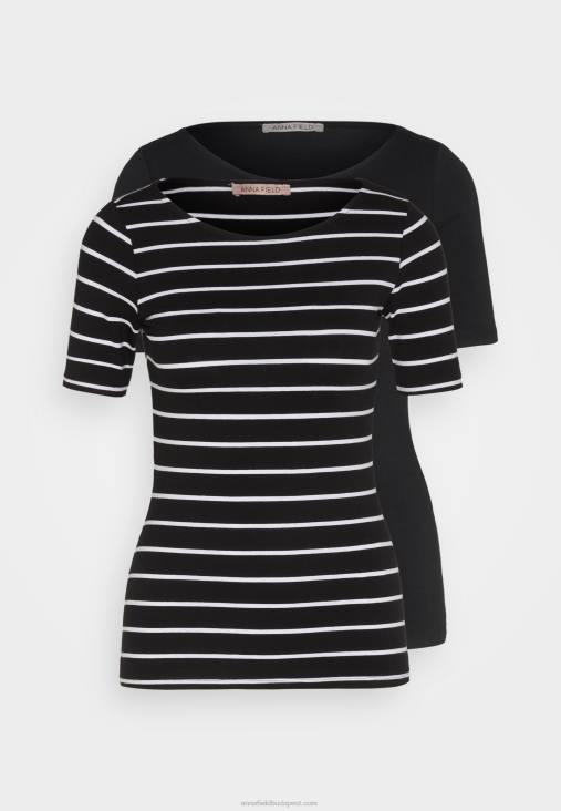 Anna Field nők nyomott póló fekete/fekete RTVD366