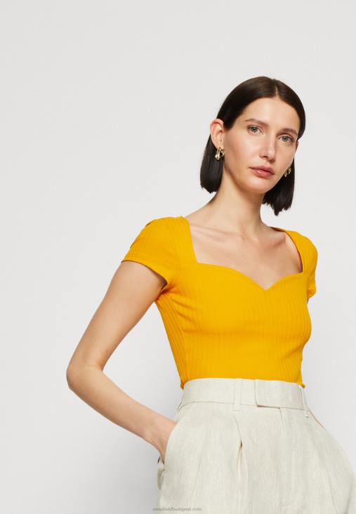 Anna Field nők nyomott póló sötétsárga RTVD250