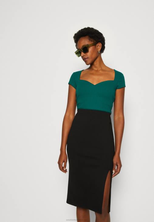 Anna Field nők nyomott póló sötétzöld RTVD240